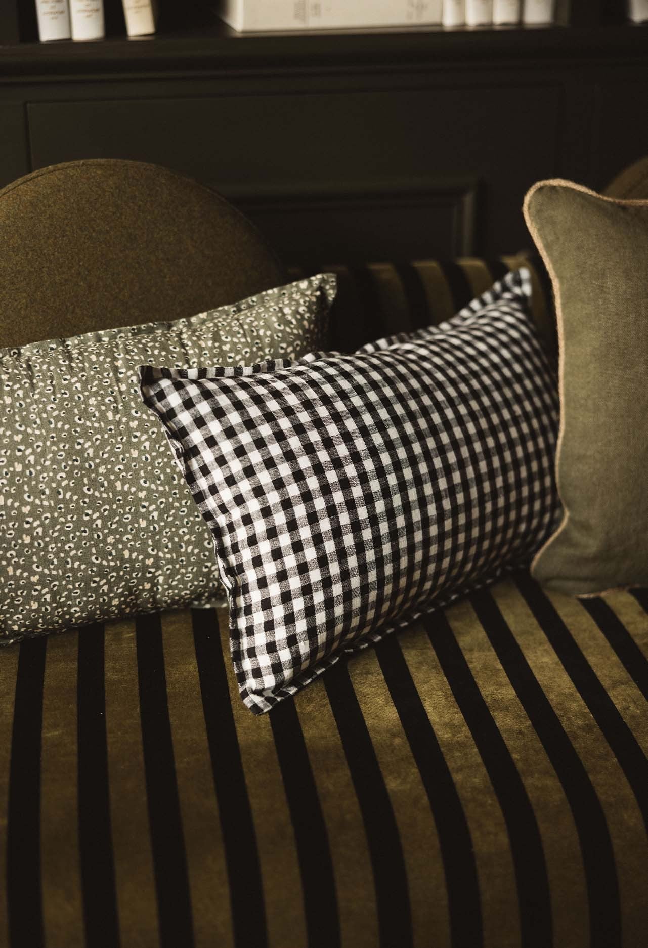 Coussin Vichy Noir et Blanc