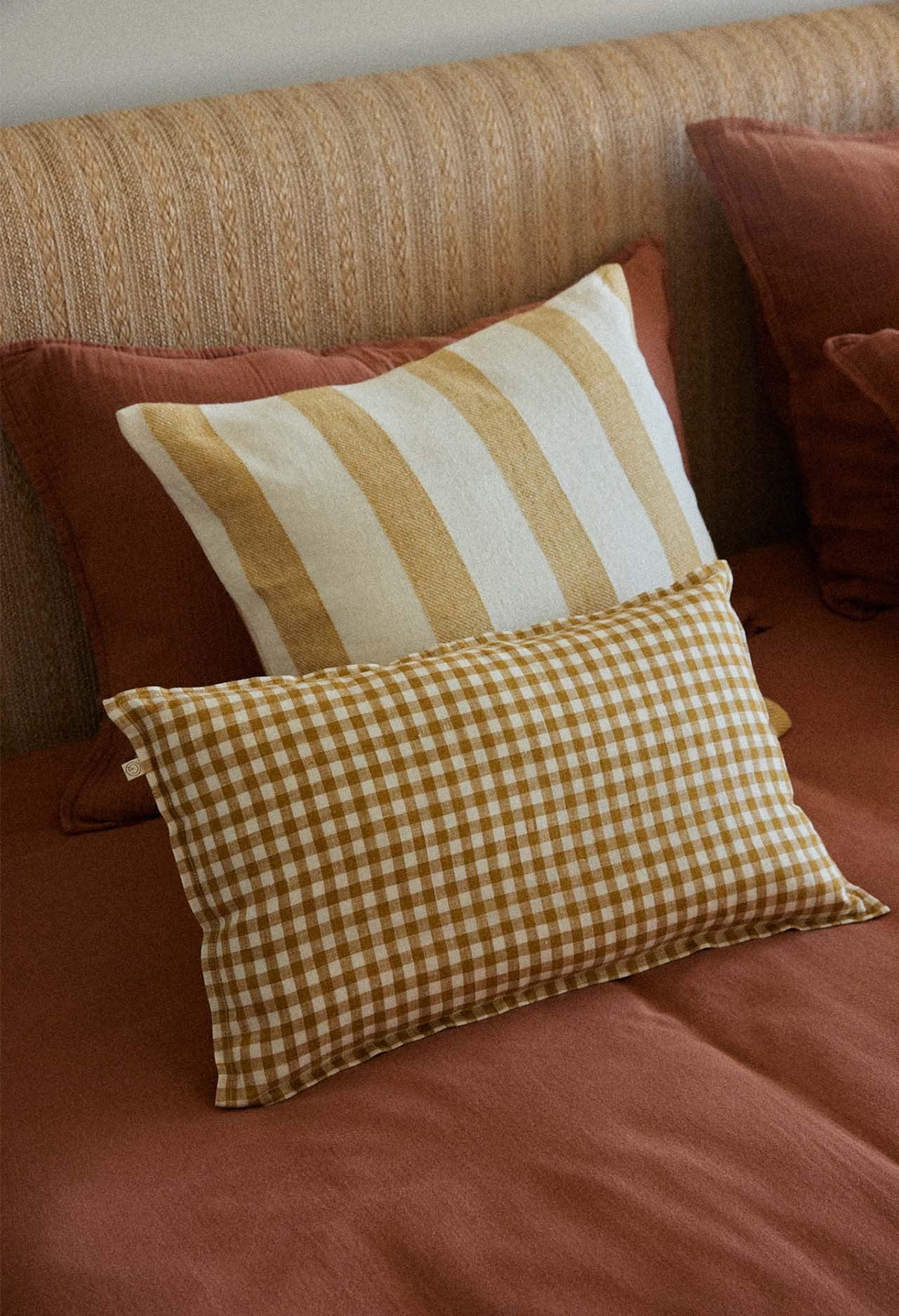 Coussin Vichy Curry