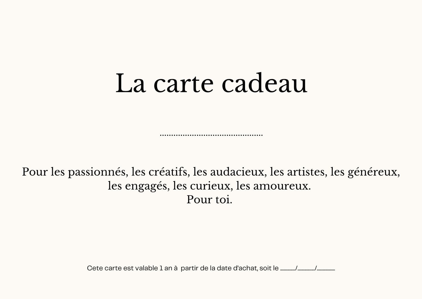 Carte-cadeau Madeleine Store