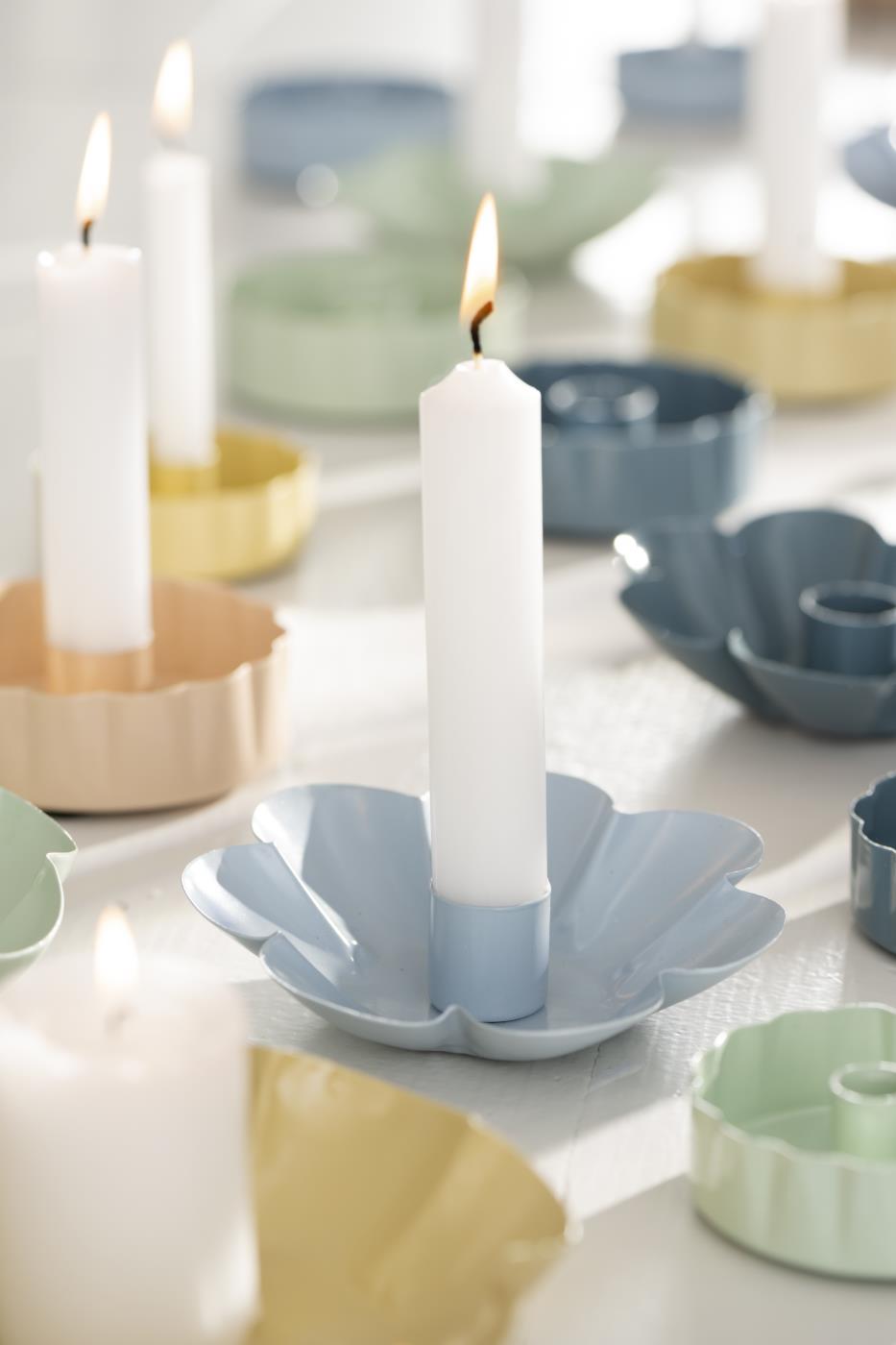 Bougeoir fleur bleu