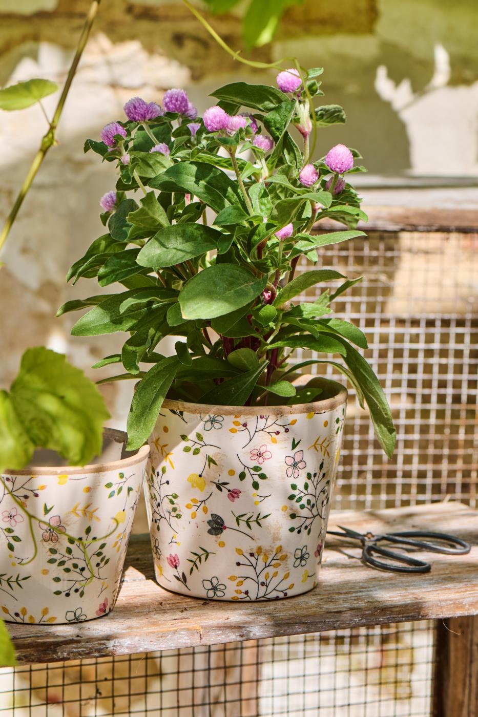 Cache-pot fleuris