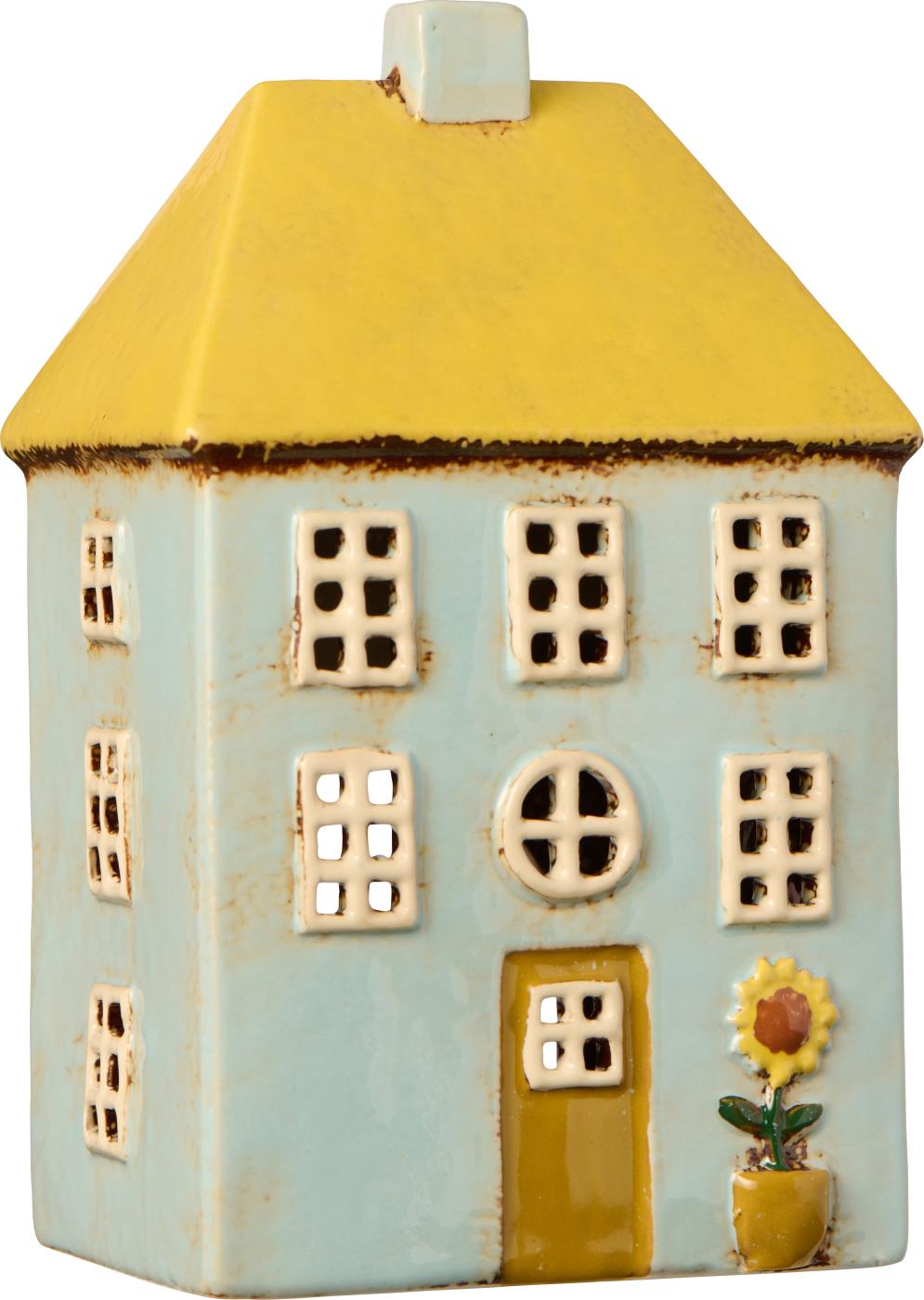 Maisonnette jaune et ses fleurs