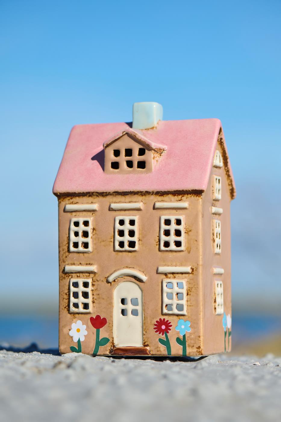 Maisonnette Rose et ses fleurs