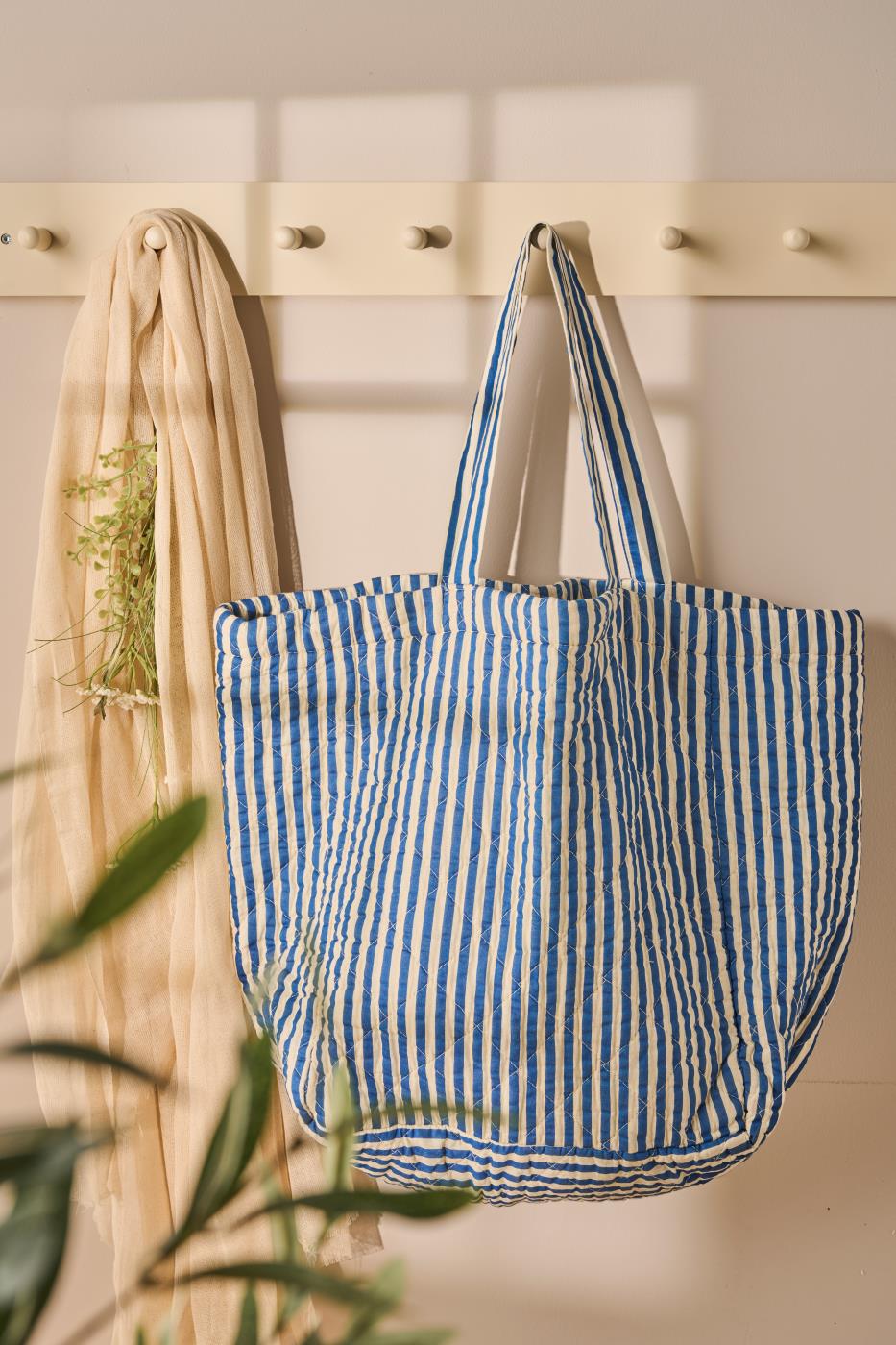 Sac Cabas rayé bleu