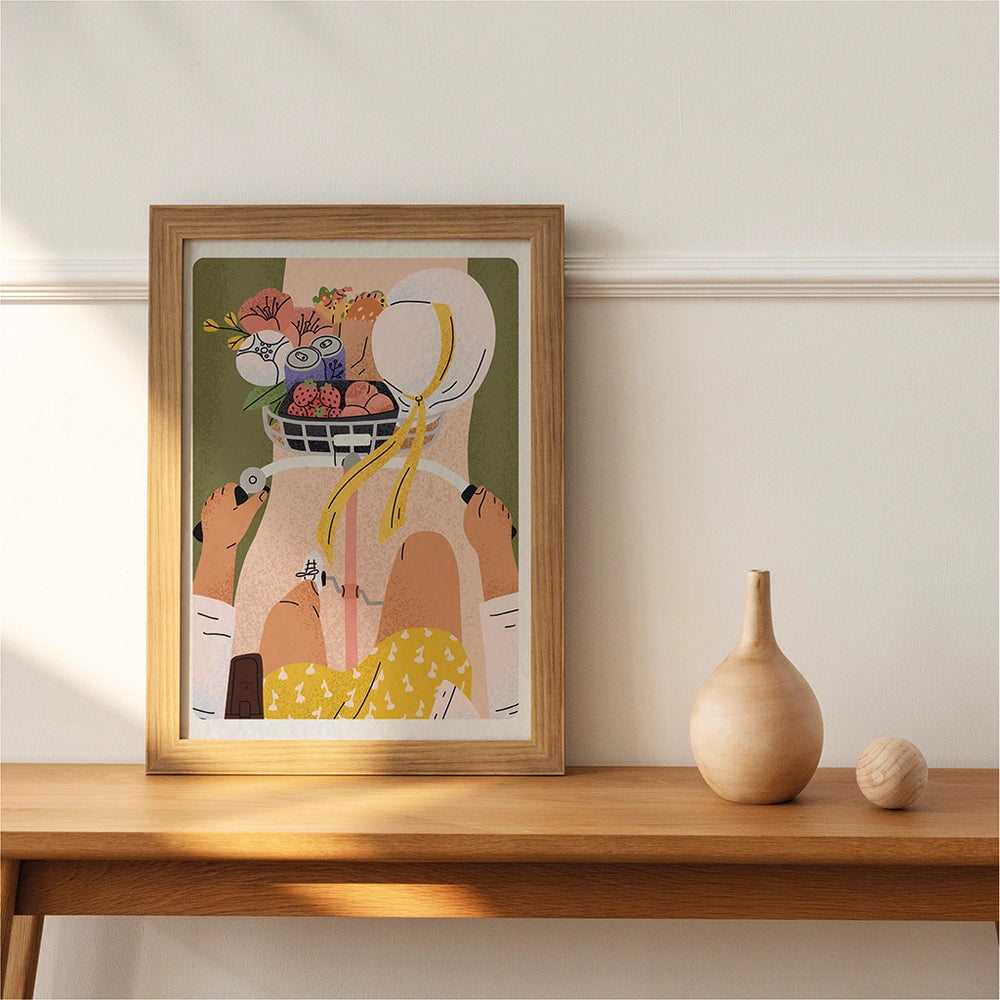Affiche A4 - "À bicyclette"