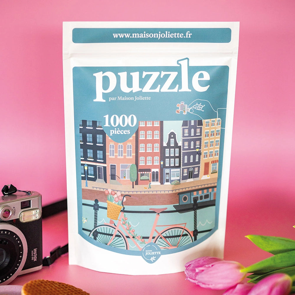 Puzzle 1000 pièces "Pédalons au fil de l'eau"