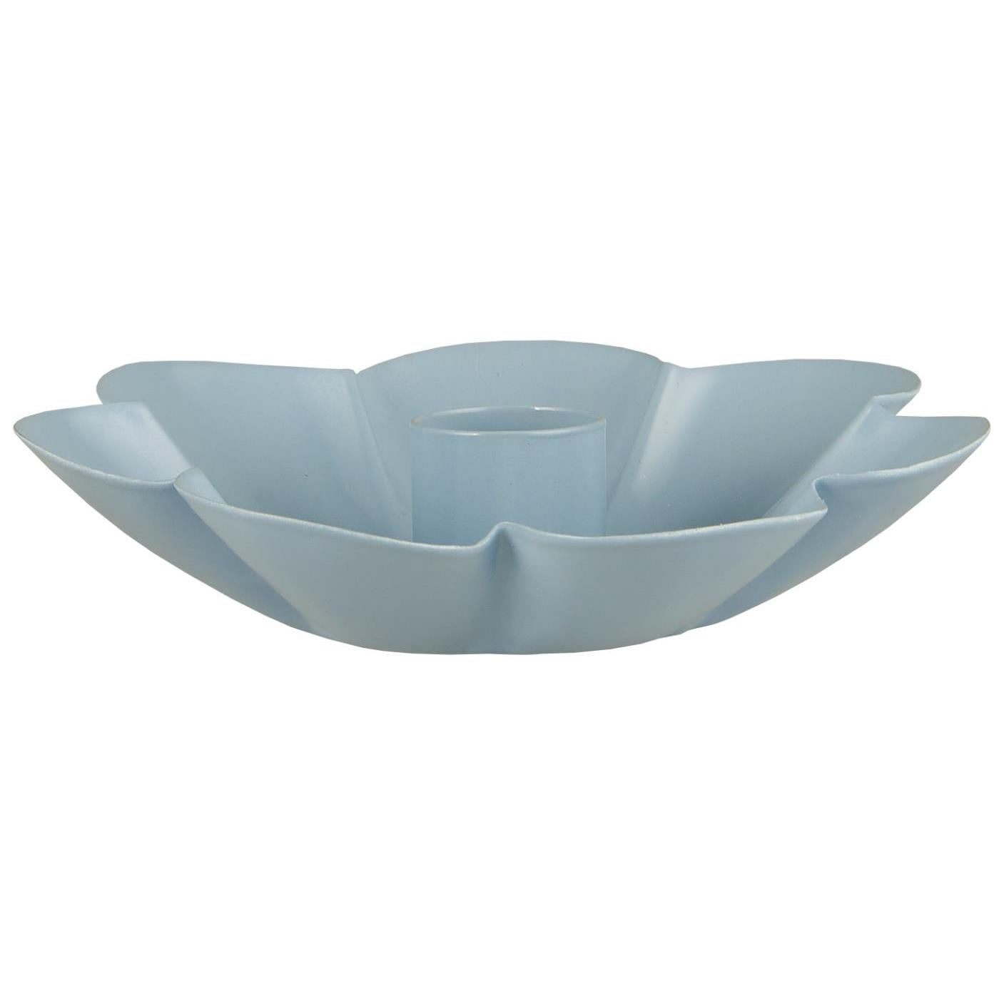 Bougeoir fleur bleu