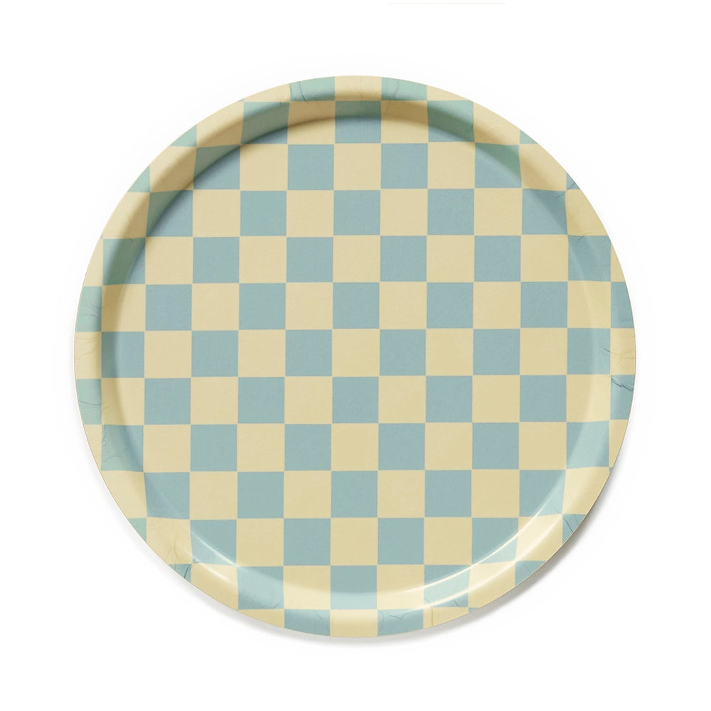 Plateau rond à damier - 31cm