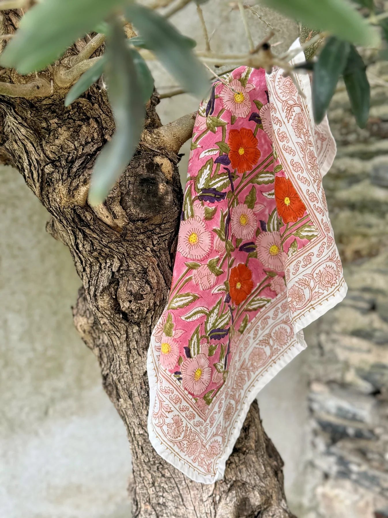 Foulard Atelier ORYS - 50x50cm OLYMPE ROSA