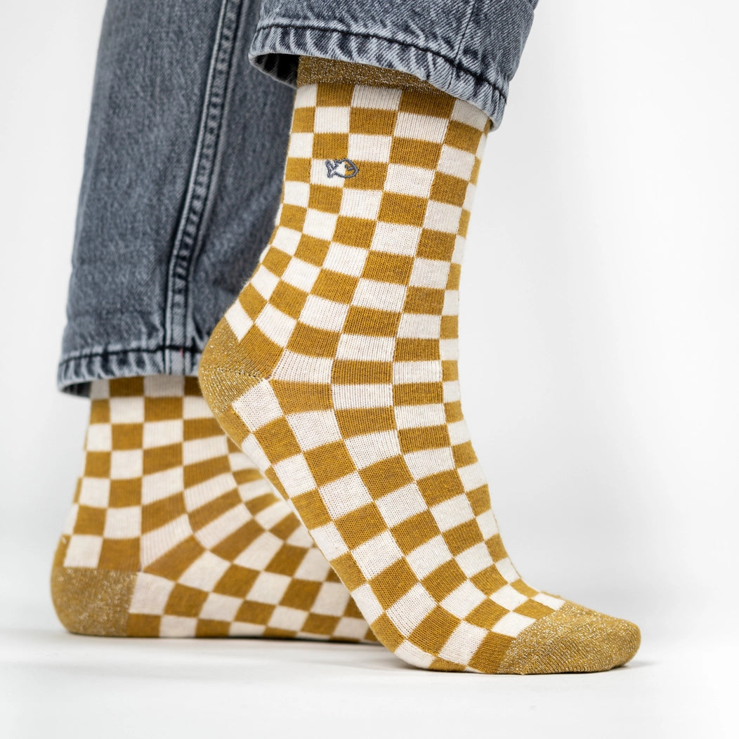 Chaussettes damier Camel