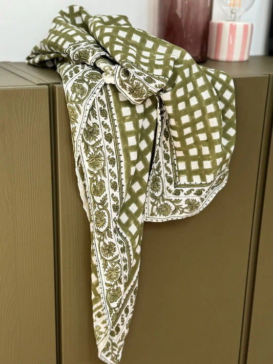 Grand Foulard Atelier ORYS - 100x100cm YSÉ KHAKI