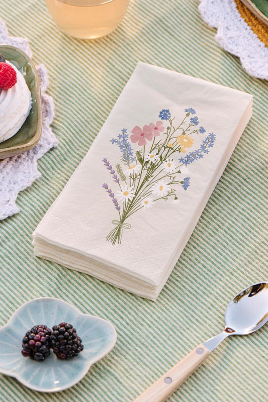 Serviettes en papier à fleurs