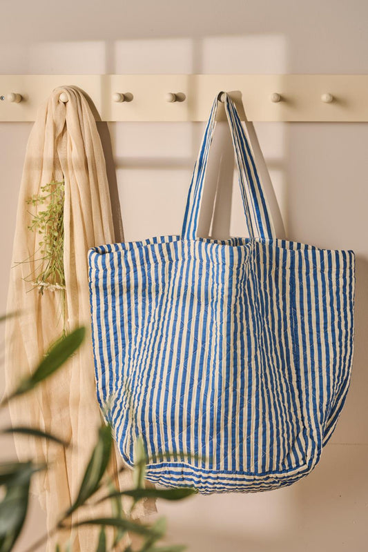 Sac Cabas rayé bleu