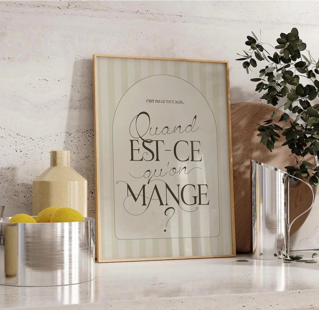 Affiche A3 - Quand est-ce qu'on mange ?