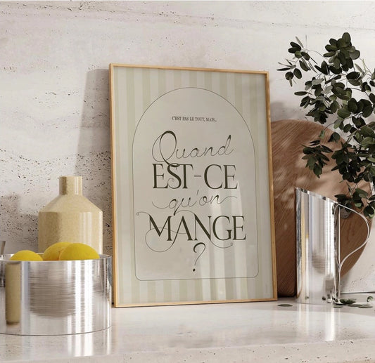 Affiche A3 - Quand est-ce qu'on mange ?