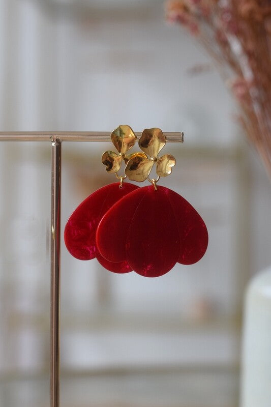 Boucles d'oreille ALBA Rouge