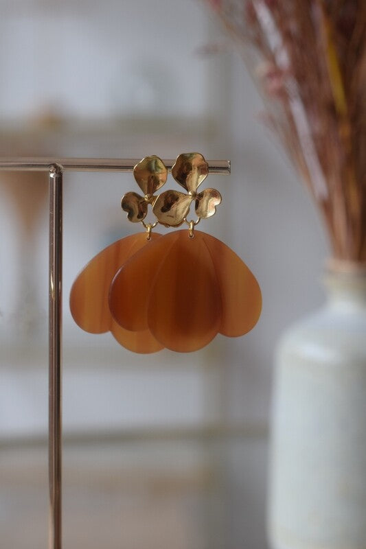 Boucles d'oreille ALBA Caramel