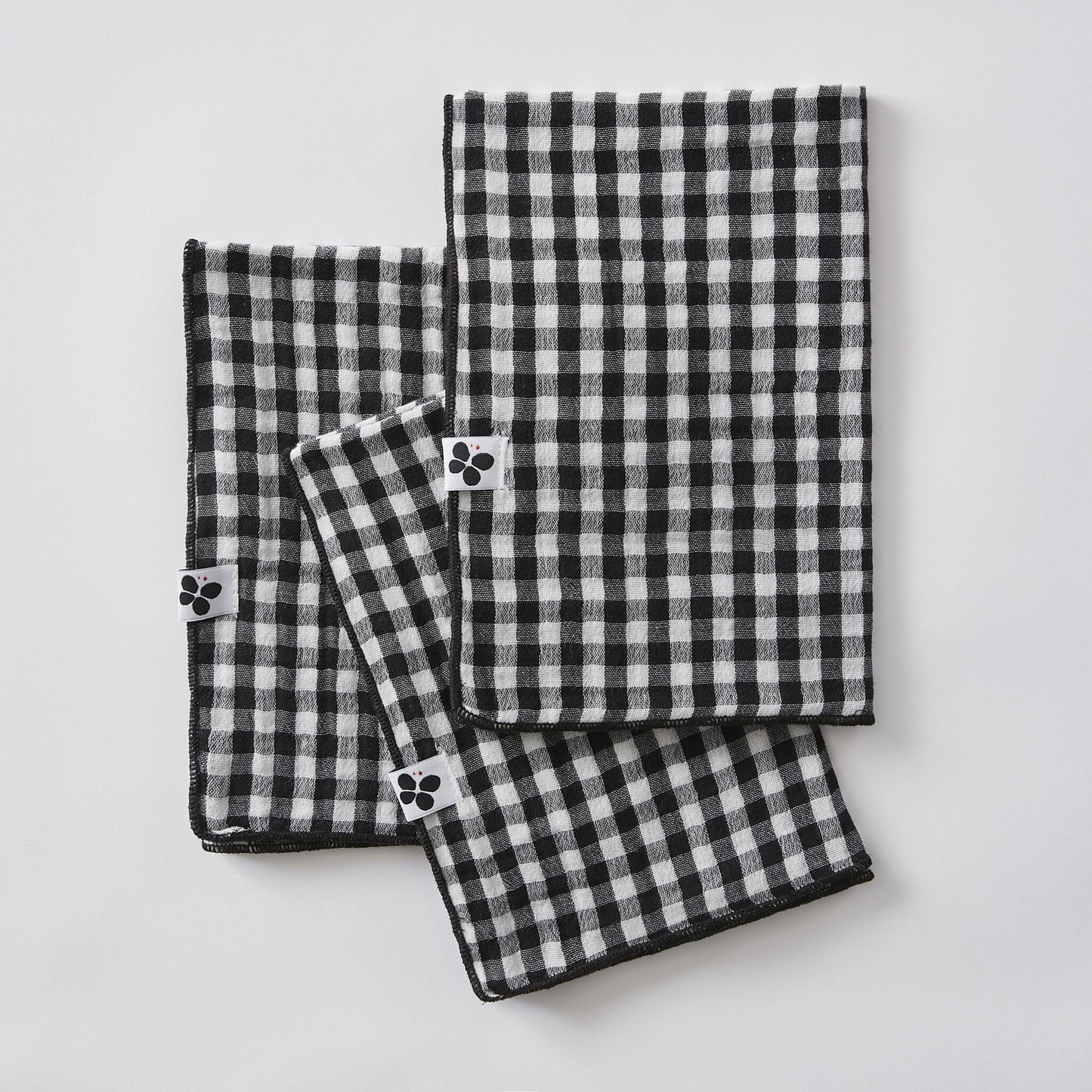 Lot de 3 serviettes Vichy Noir & Blanc