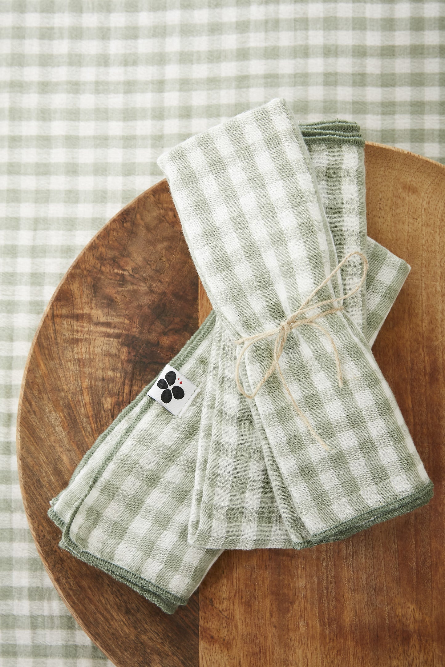 Lot de 3 serviettes Vichy Eucalyptus