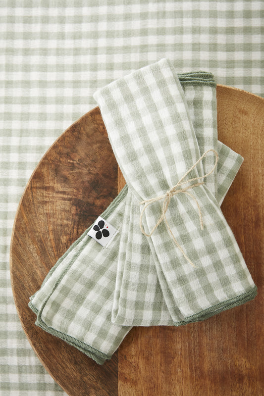 Lot de 3 serviettes Vichy Eucalyptus