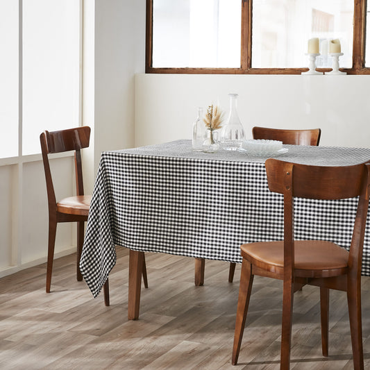 Nappe 150x350cm Vichy noir & blanc
