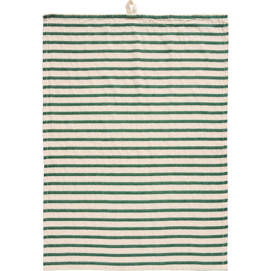 Torchon rayures vertes