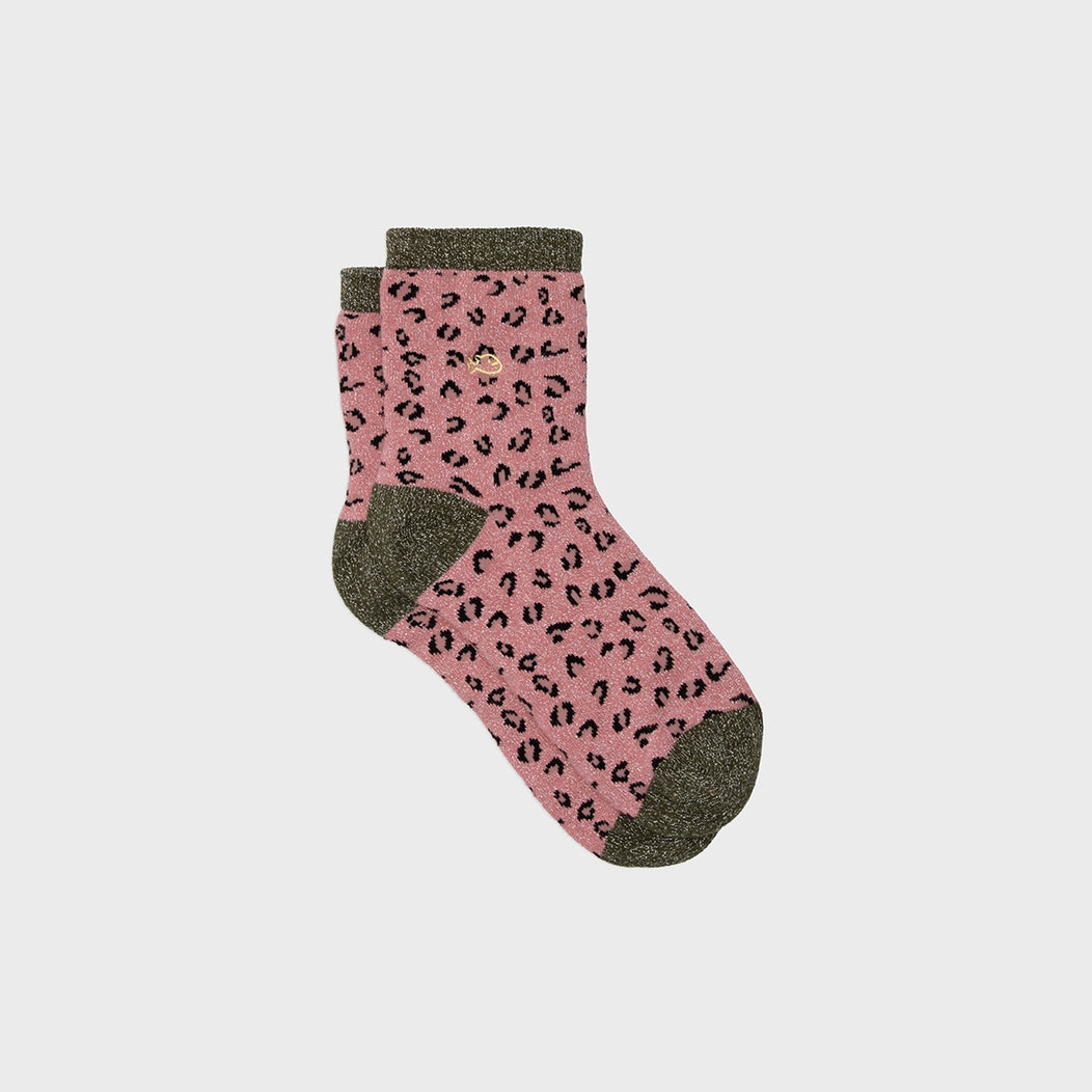 Chaussettes léopard ROSE/KAKI