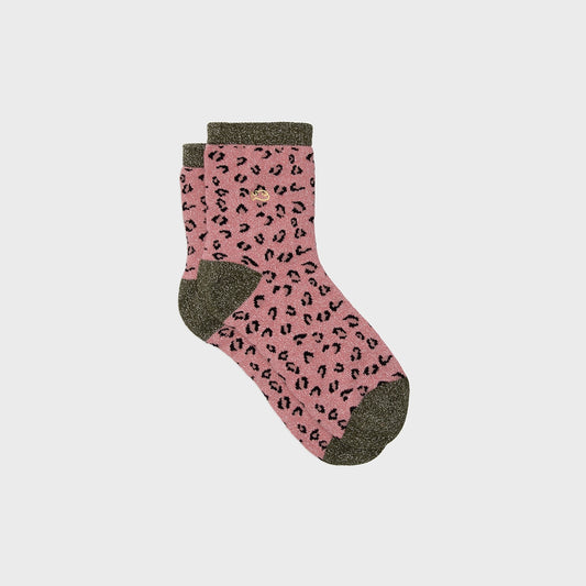 Chaussettes léopard ROSE/KAKI
