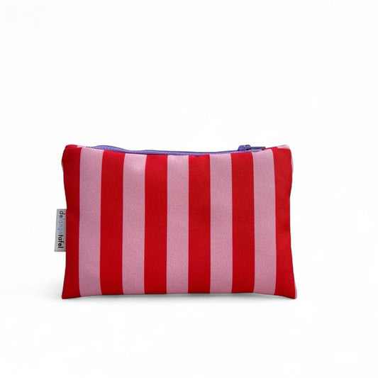 Trousse rayées ROSE/ROUGE