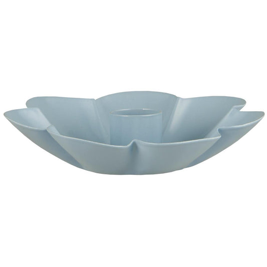 Bougeoir fleur bleu