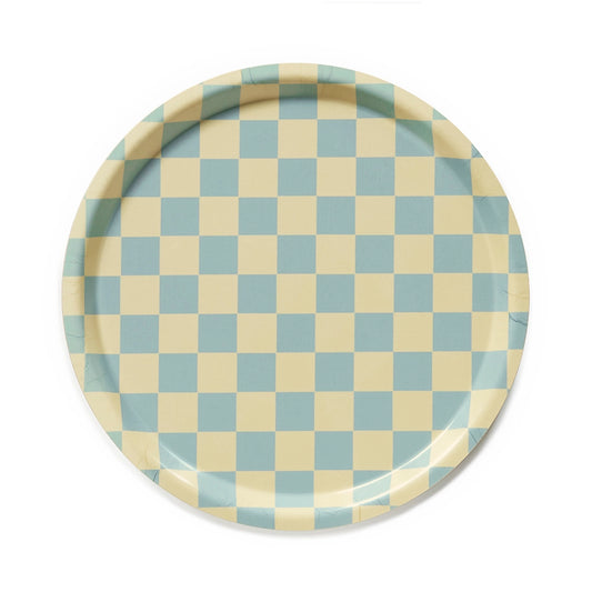 Plateau rond à damier - 31cm