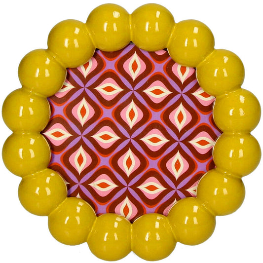 Cadre rond Jaune 10x10 cm
