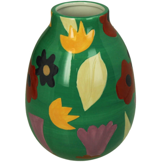 Vase fleurs peint à la main